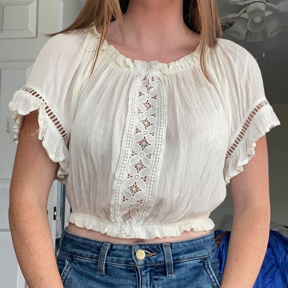 White boho blouse